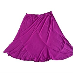 Simonton Says Womens Casual Liquid Knit Midi Skirt Size XL Violet Elastic Waist